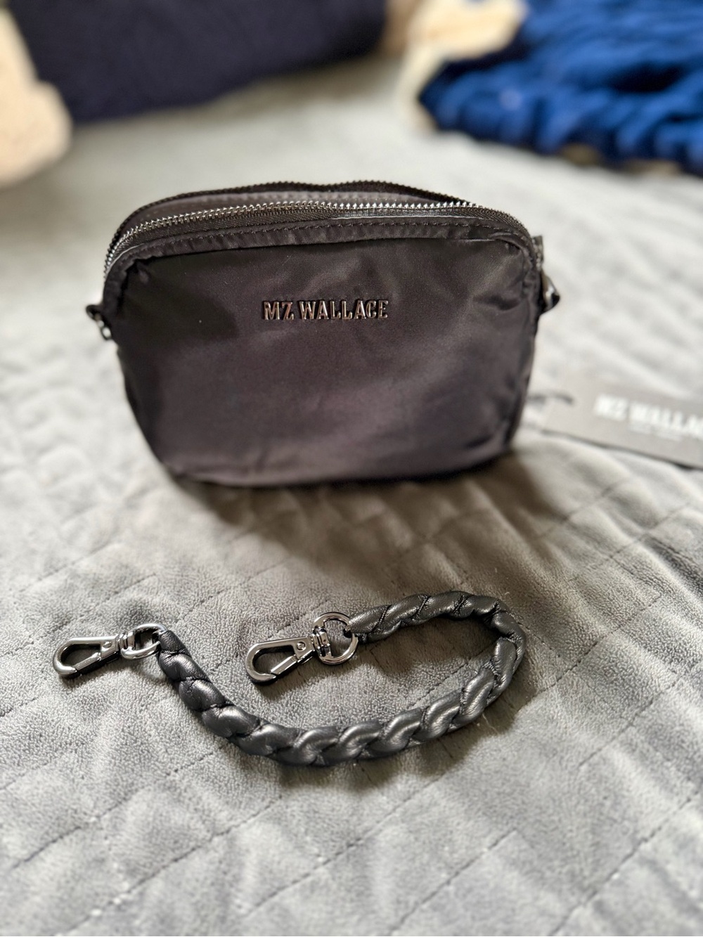 MZ Wallace Black Convertible Nylon Belt Bag with 3 Straps